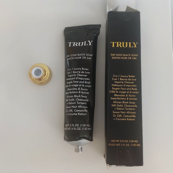 TRULY 24K Gold Black Soap Luxury Butter Impurity Cleanser NIB - Picture 3 of 5